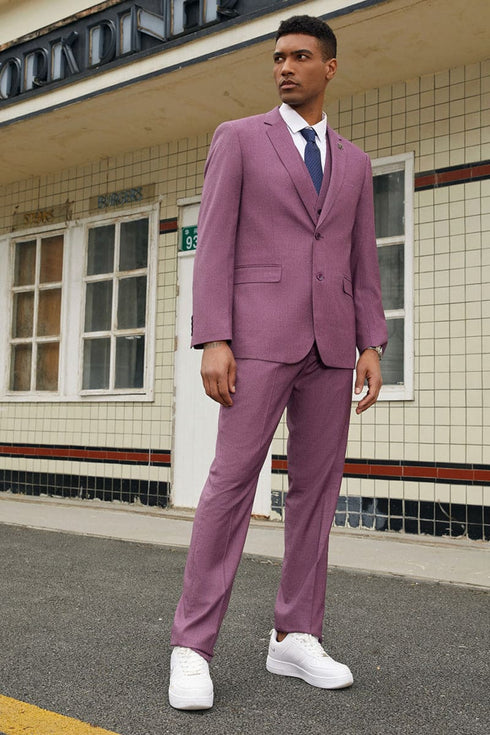 "Mens Stacy Adams Suit - Stacy Adams Suit Men's Fancy Two-Button Vested Suit in Lilac Lavender"