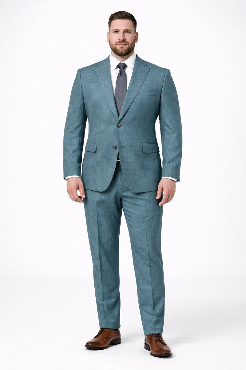 Grid Trim Fit Wool Blend Two-Piece Suit