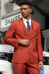 "Mens Stacy Adams Suit -Stacy Adams  Suit Men's Fancy Two-Button Vested Suit in Rust"
