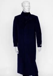 Mens Floor Length Coat Navy Coat - AlbertoNardoniStore