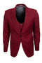 "Mens Stacy Adams Suit - Stacy Adams Suit Men's Vested Suit - Cherry Red with One Button Peak Lapel"
