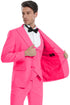 "Fuchsia Pink Men's Wedding & Prom 2025 Suit - Two Button Vested Peak Lapel"