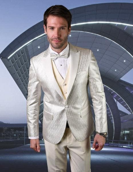 Cream Colored Suit - Cream Groomsmen Suit - AlbertoNardoniStore