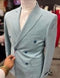 Mens Light Blue Pinstripe double breasted Suit