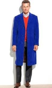 Mens Royal Blue Overcoat - AlbertoNardoniStore