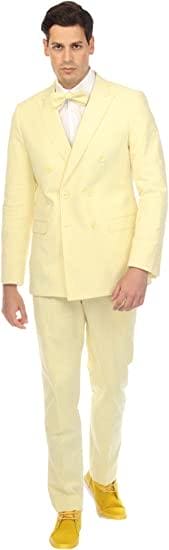 Yellow Double Breasted Seersucker Suit $89 - AlbertoNardoniStore