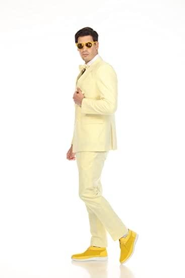 Yellow Double Breasted Seersucker Suit $89 - AlbertoNardoniStore