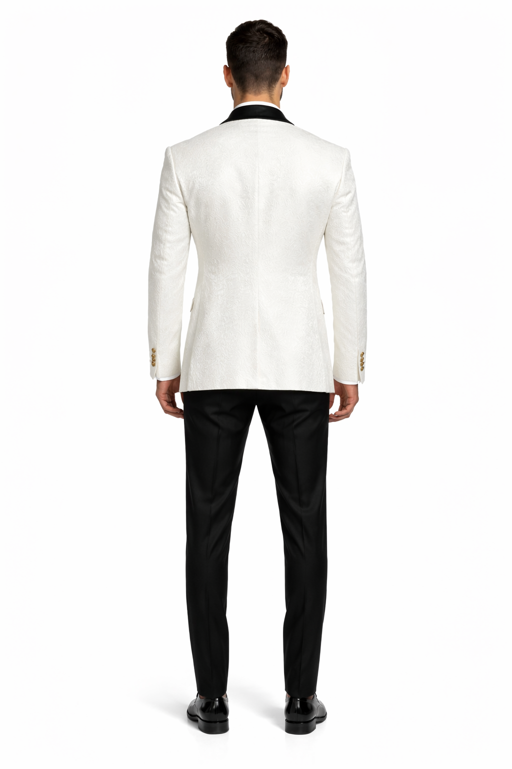 York Slim Fit Tuxedo Suit ( White & Black )