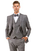 "Vintage Style Grey Tweed Wedding Suit - Men's Two Button Vested"