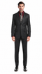 Yves Black  Plaid Check Men'S Premium 2PC Premium Wool Slim Fit Suit