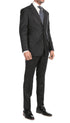 Yves Grey Plaid Check Men'S Premium 2PC Premium Wool Slim Fit Suit