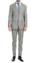 Yves Light  Grey  Plaid Check Men'S Premium 2PC Premium Wool Slim Fit Suit