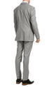 Yves Light  Grey  Plaid Check Men'S Premium 2PC Premium Wool Slim Fit Suit