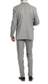 Yves Light  Grey  Plaid Check Men'S Premium 2PC Premium Wool Slim Fit Suit