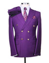 Mens Modern Fit Shiny Sharkskin Suit in Purple - AlbertoNardoniStore