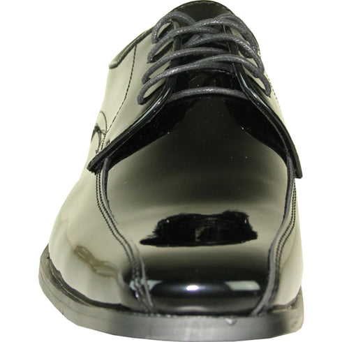 Mens Black Shiny Dress Shoe - Lace Up