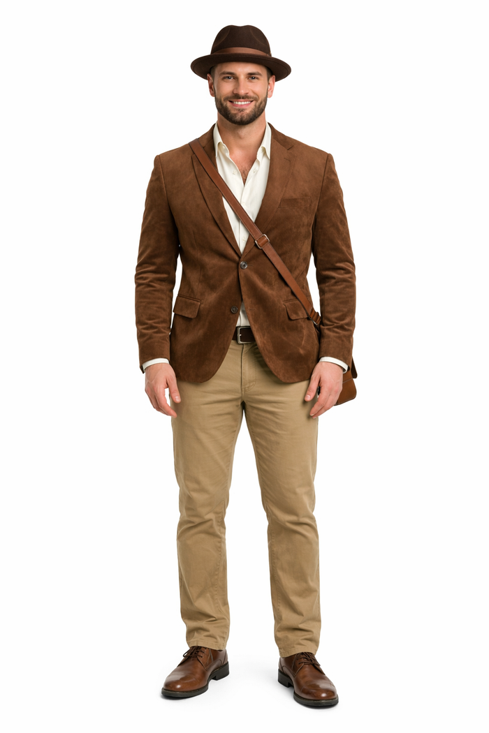 Zacchi Men’s Cognac Suede Sport Coat