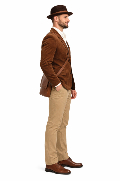 Zacchi Men’s Cognac Micro Suede Sport Coat