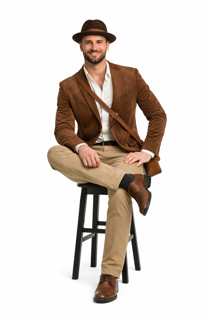 Zacchi Men’s Cognac Suede Sport Coat