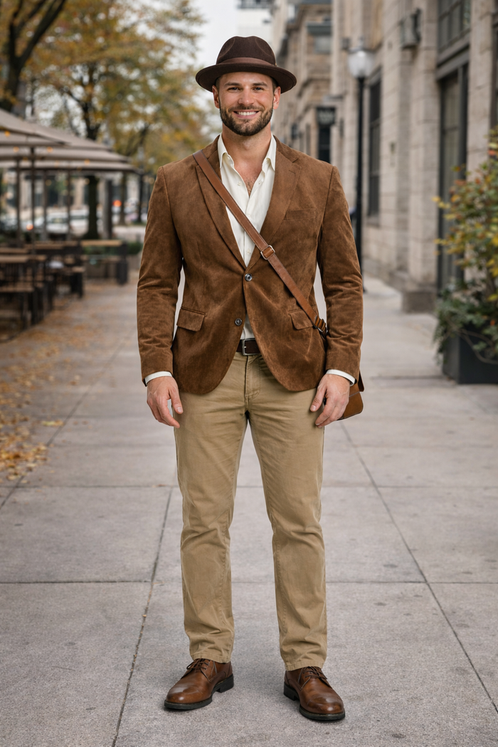 Zacchi Men’s Cognac Suede Sport Coat