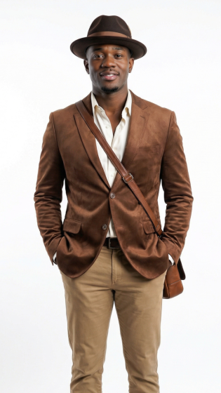 Zacchi Men’s Cognac Suede Sport Coat