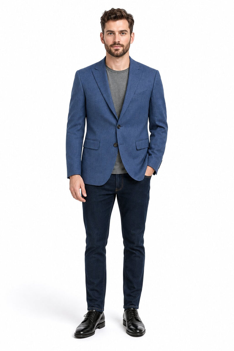 Zacchi Terri 73911 Mens Cobalt Blue Blazer – Slim Fit Stylish Formal and Party Wear Jacket