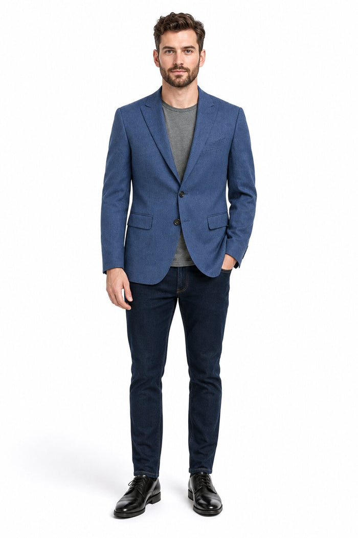 Zacchi Terri 73911 Mens Cobalt Blue Blazer – Slim Fit Stylish Formal and Party Wear Jacket