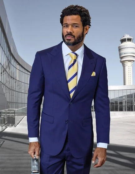 Statement Men’s Brown 2 Piece Wool Suit, Modern Fit Formal Wedding Business Suit with Pic Stitching