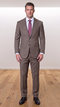 Statement Men's Modern Fit 2 Piece 100% Super 200 Wool Suit Peak Lapel in Taupe - image 1