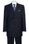 "Double Breasted Peak Lapel Men's Suit - Classic Navy Blue Pinstripe"