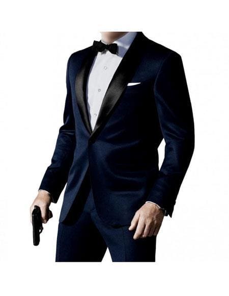 1 Button Midnight Blue Tuxedo Suit - AlbertoNardoniStore