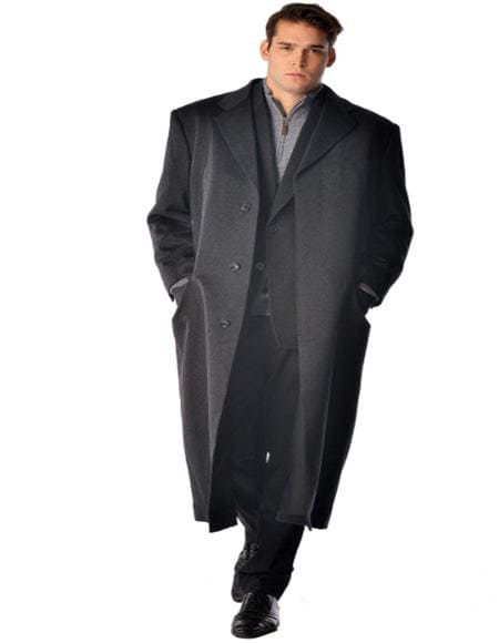 100% Cashmere Mens Overcoat - Pure Cashmere Coat - AlbertoNardoniStore