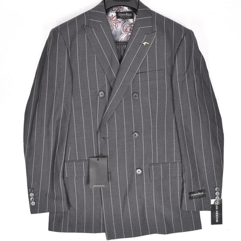 1695-12 Dominique Wilkins Vested Peak Lapel Suit - AlbertoNardoniStore