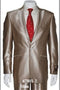 2 Button Style Jacket Flat Front Pants Notch Collar- Shiny suit - AlbertoNardoniStore