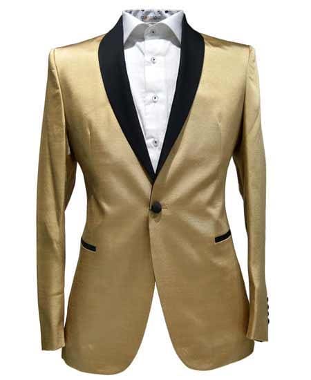 2 Toned Dinner Jacket with Gold Tuxedo - AlbertoNardoniStore