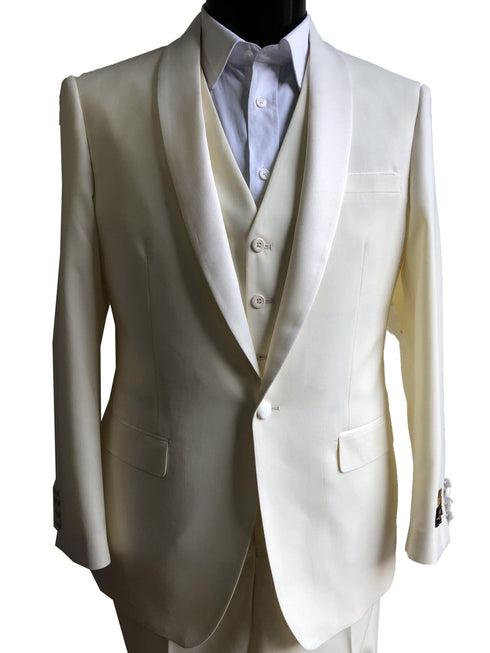 26-A-Tux-Shawl	Ivory-Ivory -  Tuxedo Wholesale  Distributors - AlbertoNardoniStore