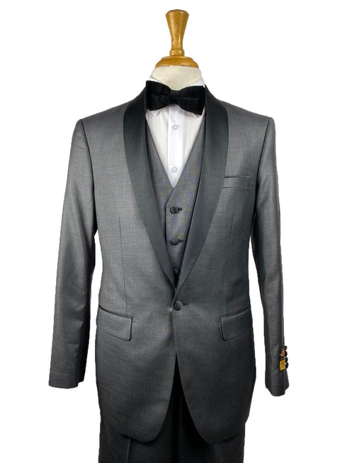 3-C-27-C-Tux-Shawl	Charcoal-Blk -  Tuxedo Wholesale  Distributors - AlbertoNardoniStore