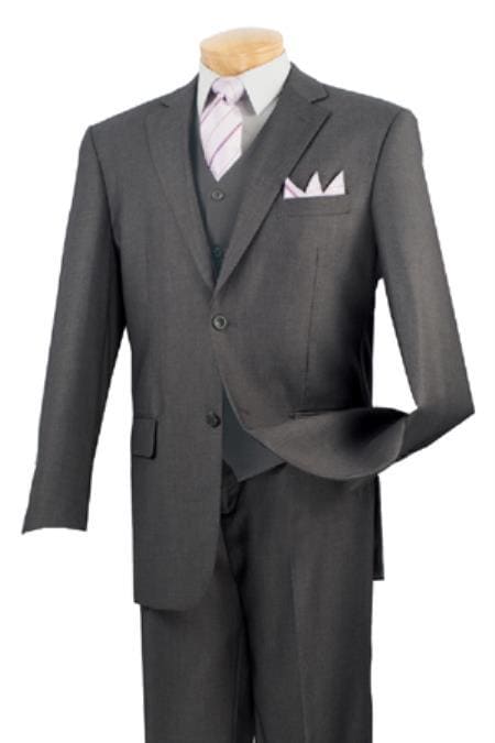 48XL Suit - 48 Extra Long Suit - Grey Black Suit - AlbertoNardoniStore