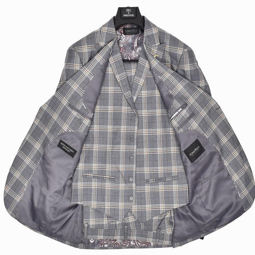 9856-11 Dominique Wilkins Vested Peak Lapel Suit - AlbertoNardoniStore