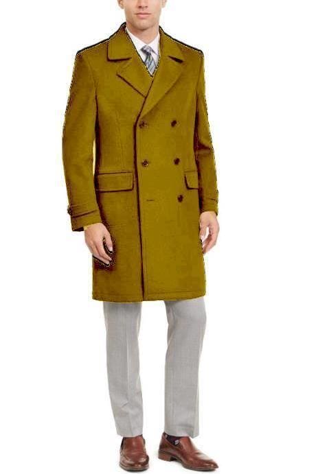 Manhattan 34 Inch Double Breasted Mens Overcoat - Mens Topcoat - Camel - Wholesale Coat - Wholesale Winter Coats - AlbertoNardoniStore