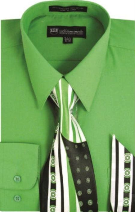 Affordable Clearance Mens Apple Green Dress Shirt Sale Online Trendy - AlbertoNardoniStore