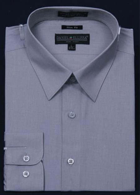 Affordable Clearance Mens Gray Dress Shirt Sale Online Trendy - AlbertoNardoniStore