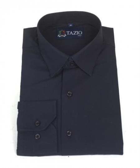 Affordable Clearance Mens Navy Blue Dress Shirt Sale Online Trendy - AlbertoNardoniStore