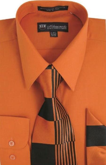 Affordable Clearance Mens Orange Dress Shirt Sale Online Trendy - AlbertoNardoniStore