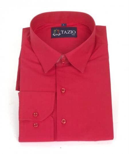 Affordable Clearance Mens Red Dress Shirt Sale Online Trendy - AlbertoNardoniStore