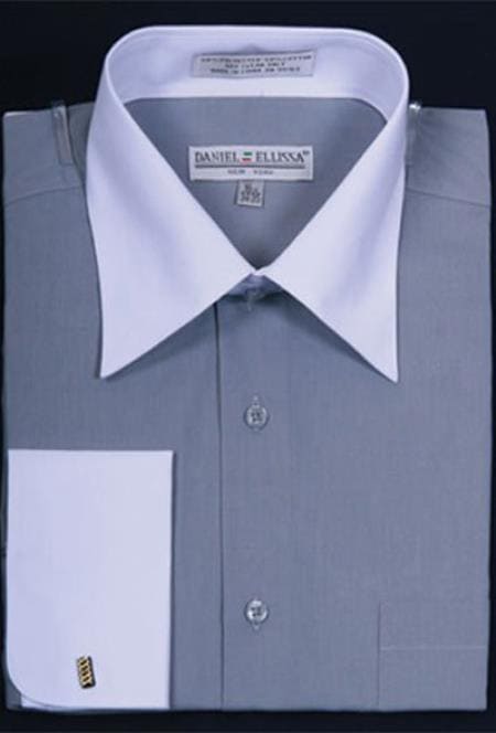 Affordable Clearance Mens Silver Dress Shirt Sale Online Trendy - AlbertoNardoniStore