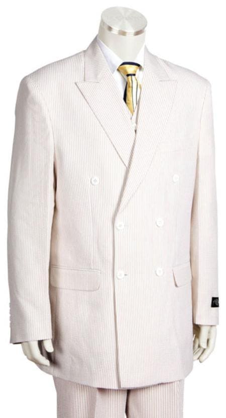 Beige Seersucker Suit - AlbertoNardoniStore