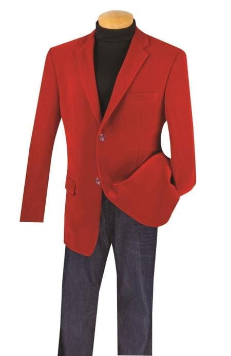 Big And Tall Blazers -Red Velvet ~ Blazer Jacket For Men / Sport Coat - AlbertoNardoniStore