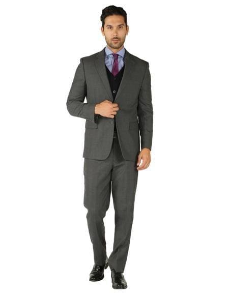 Big and Tall Charcoal Suit - AlbertoNardoniStore