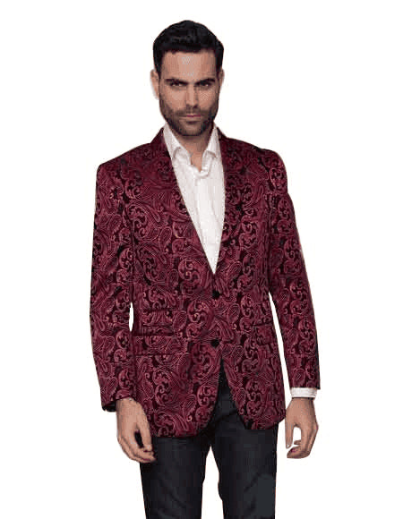 Mens Paisley-100 Burgundy Wholesale Blazers